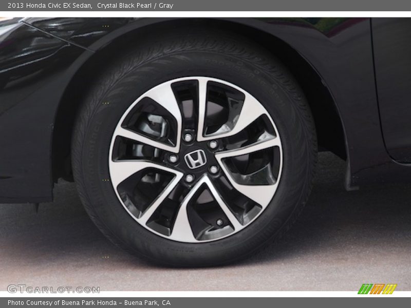 Crystal Black Pearl / Gray 2013 Honda Civic EX Sedan