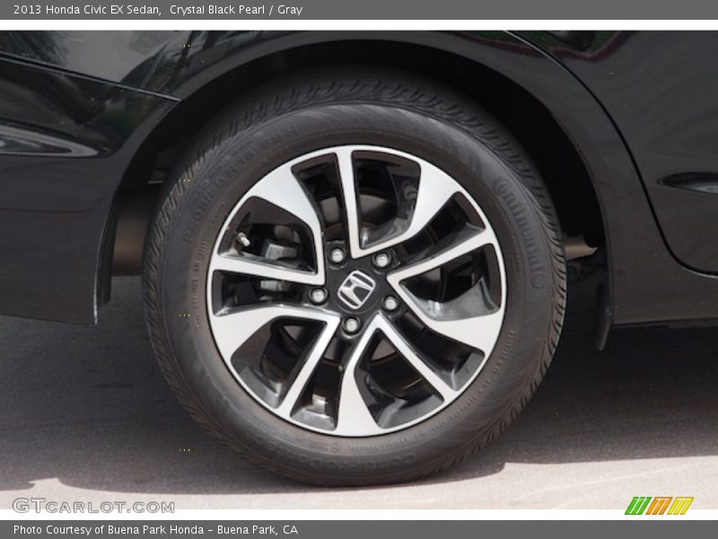 Crystal Black Pearl / Gray 2013 Honda Civic EX Sedan