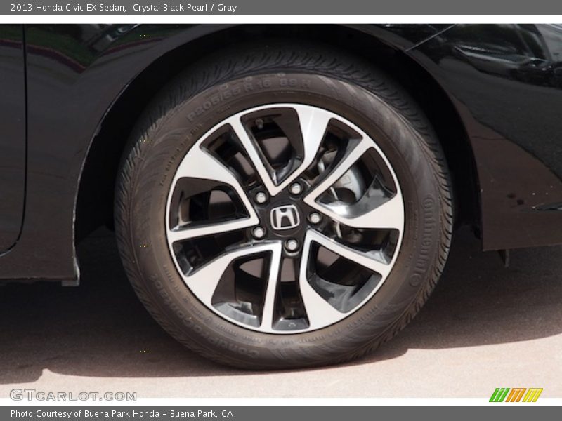Crystal Black Pearl / Gray 2013 Honda Civic EX Sedan
