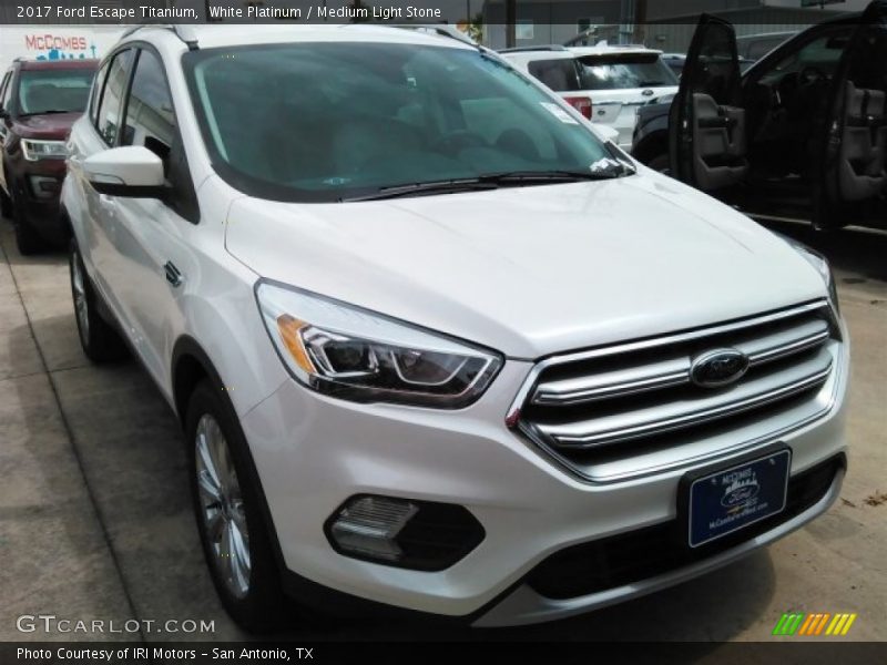 White Platinum / Medium Light Stone 2017 Ford Escape Titanium