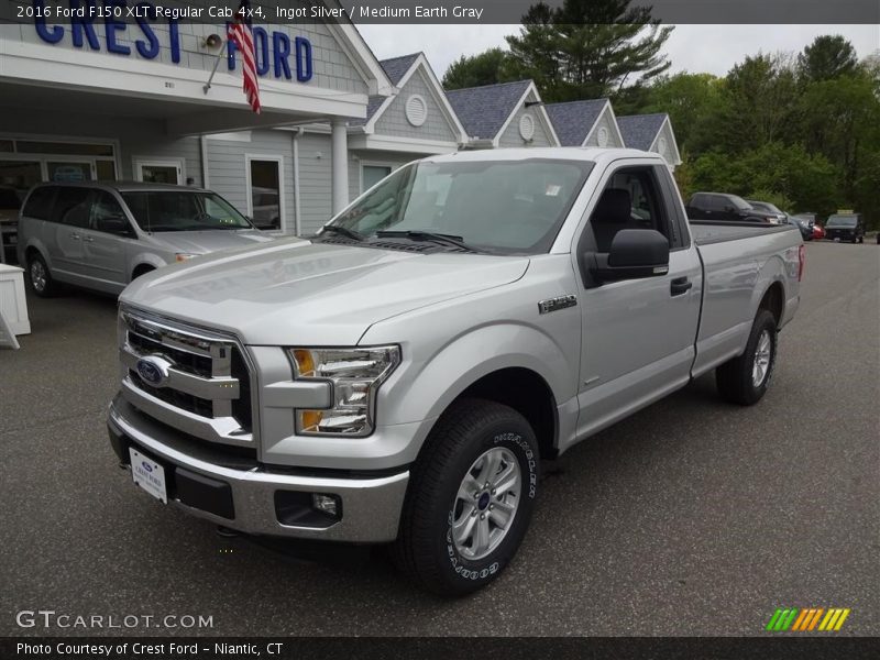 Ingot Silver / Medium Earth Gray 2016 Ford F150 XLT Regular Cab 4x4