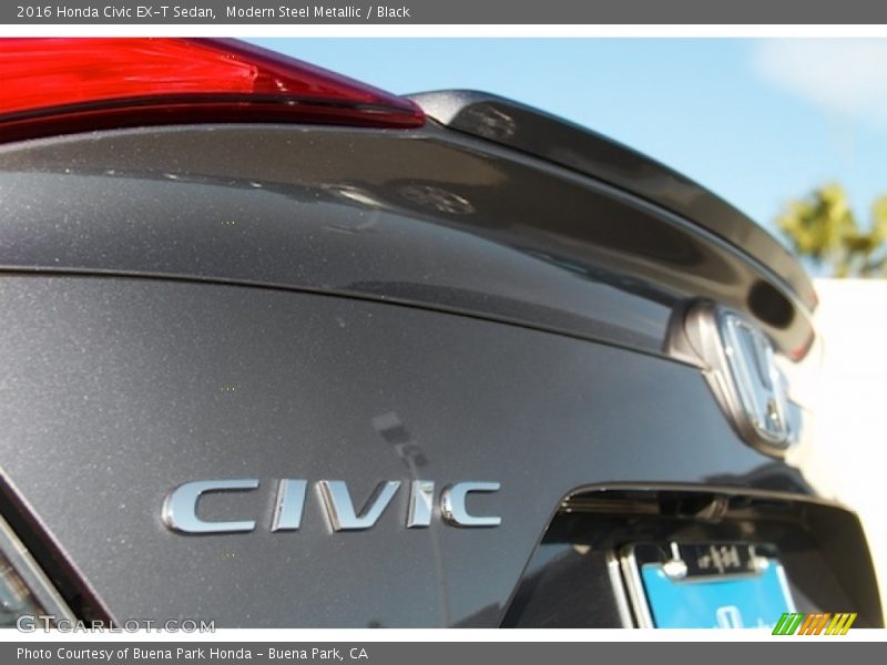 Modern Steel Metallic / Black 2016 Honda Civic EX-T Sedan