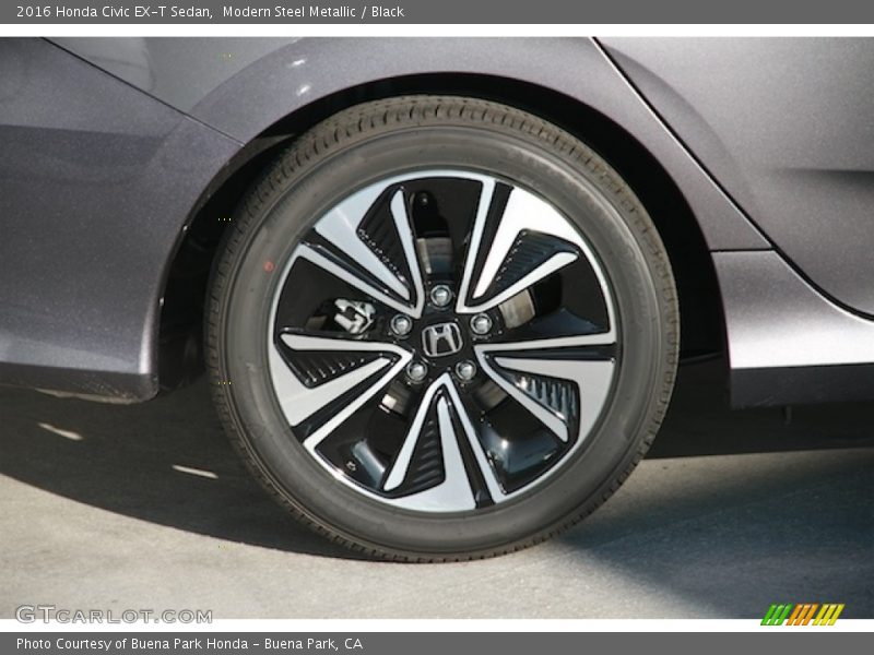 Modern Steel Metallic / Black 2016 Honda Civic EX-T Sedan