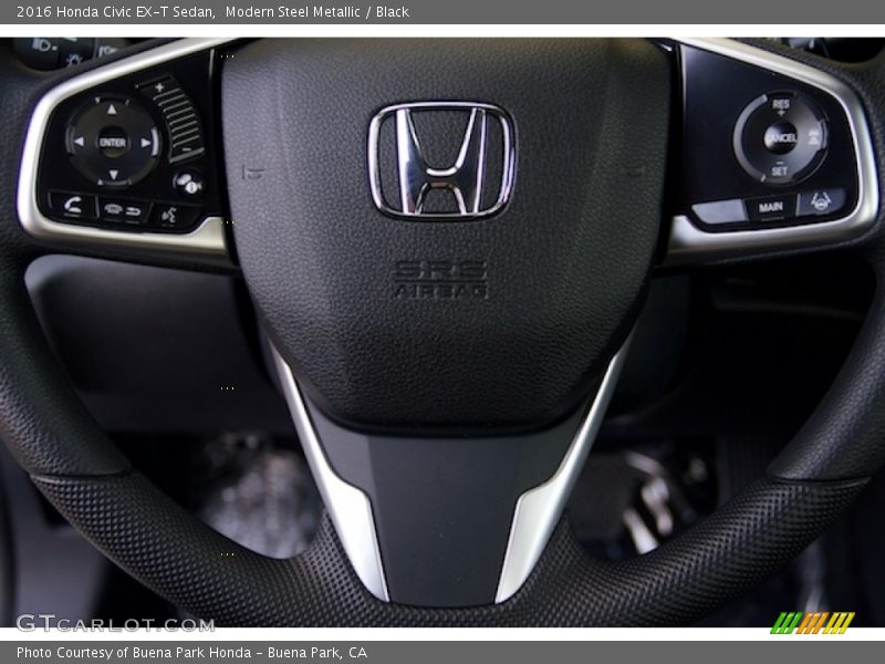 Modern Steel Metallic / Black 2016 Honda Civic EX-T Sedan