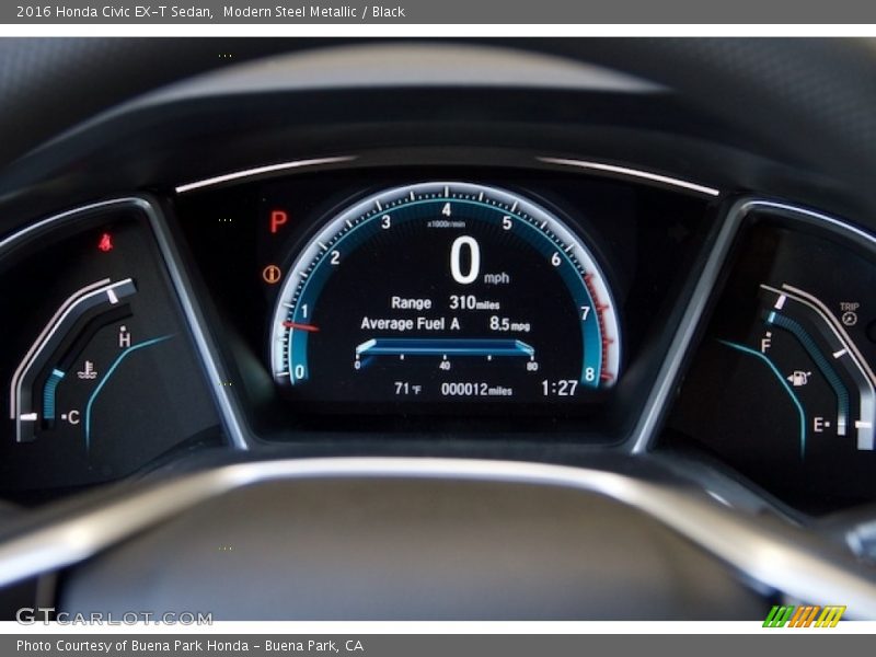 Modern Steel Metallic / Black 2016 Honda Civic EX-T Sedan