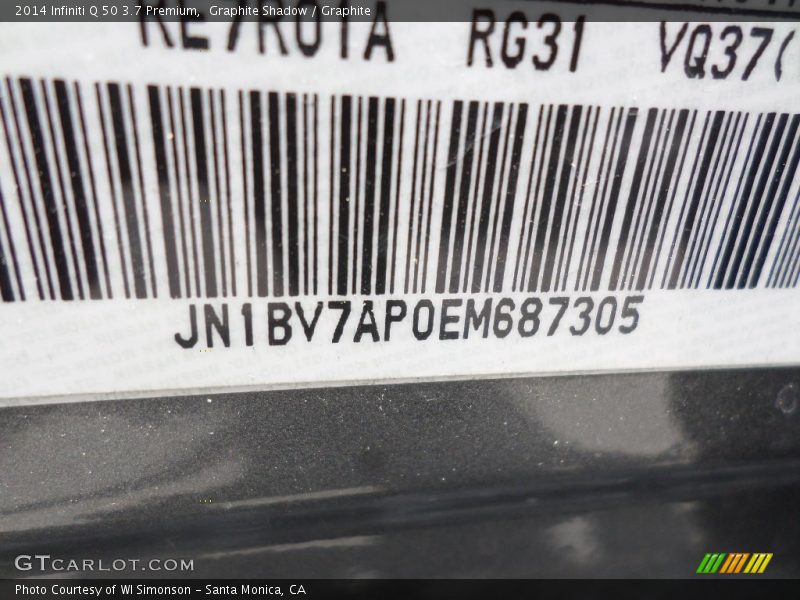 Graphite Shadow / Graphite 2014 Infiniti Q 50 3.7 Premium