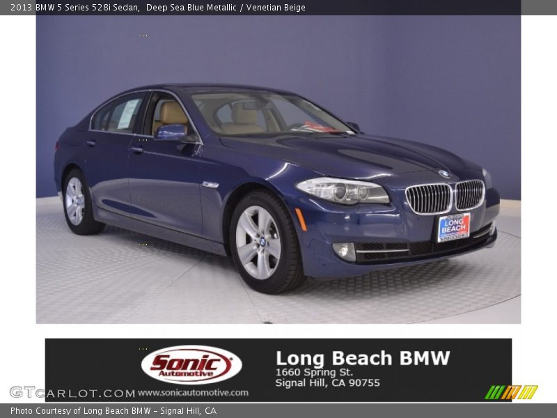 Deep Sea Blue Metallic / Venetian Beige 2013 BMW 5 Series 528i Sedan