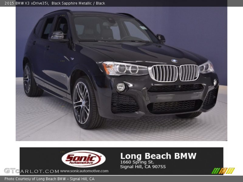 Black Sapphire Metallic / Black 2015 BMW X3 xDrive35i