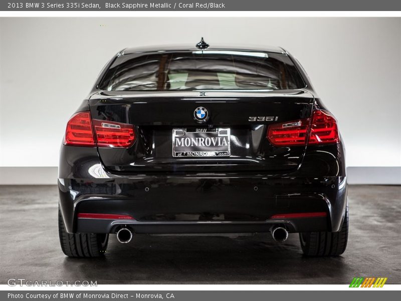 Black Sapphire Metallic / Coral Red/Black 2013 BMW 3 Series 335i Sedan