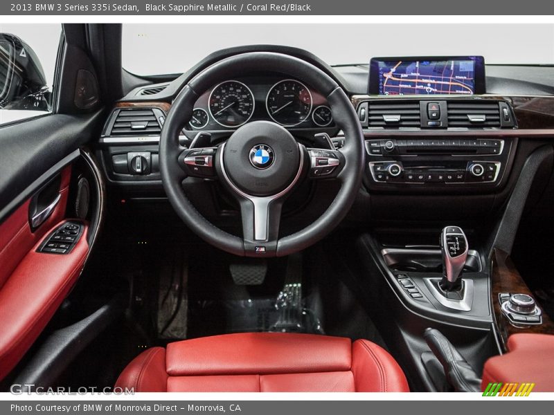 Black Sapphire Metallic / Coral Red/Black 2013 BMW 3 Series 335i Sedan