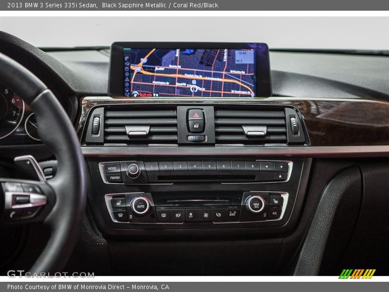 Black Sapphire Metallic / Coral Red/Black 2013 BMW 3 Series 335i Sedan