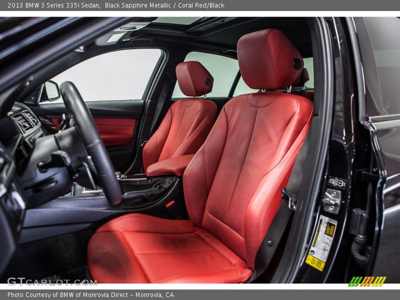 Black Sapphire Metallic / Coral Red/Black 2013 BMW 3 Series 335i Sedan