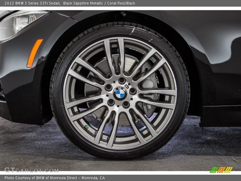 Black Sapphire Metallic / Coral Red/Black 2013 BMW 3 Series 335i Sedan