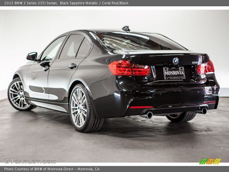 Black Sapphire Metallic / Coral Red/Black 2013 BMW 3 Series 335i Sedan