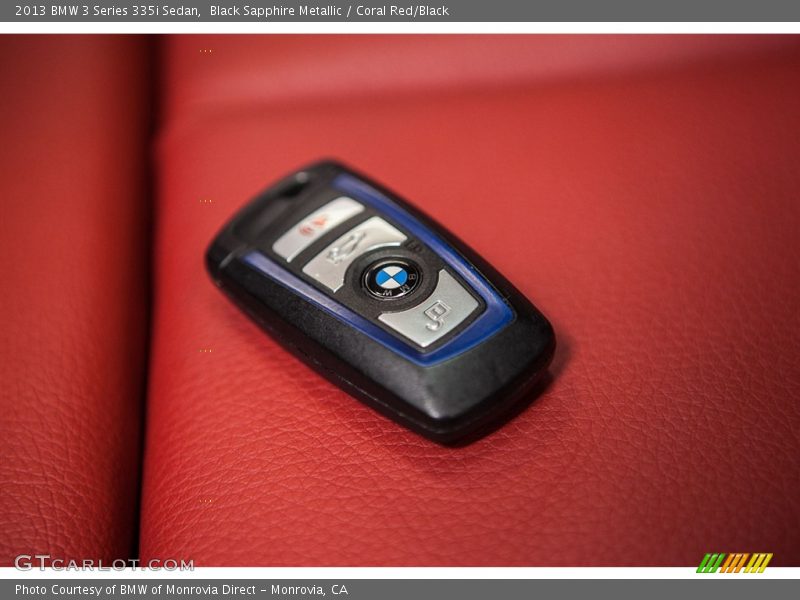 Black Sapphire Metallic / Coral Red/Black 2013 BMW 3 Series 335i Sedan