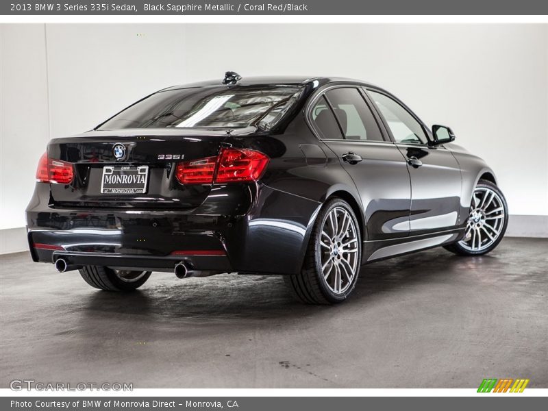 Black Sapphire Metallic / Coral Red/Black 2013 BMW 3 Series 335i Sedan