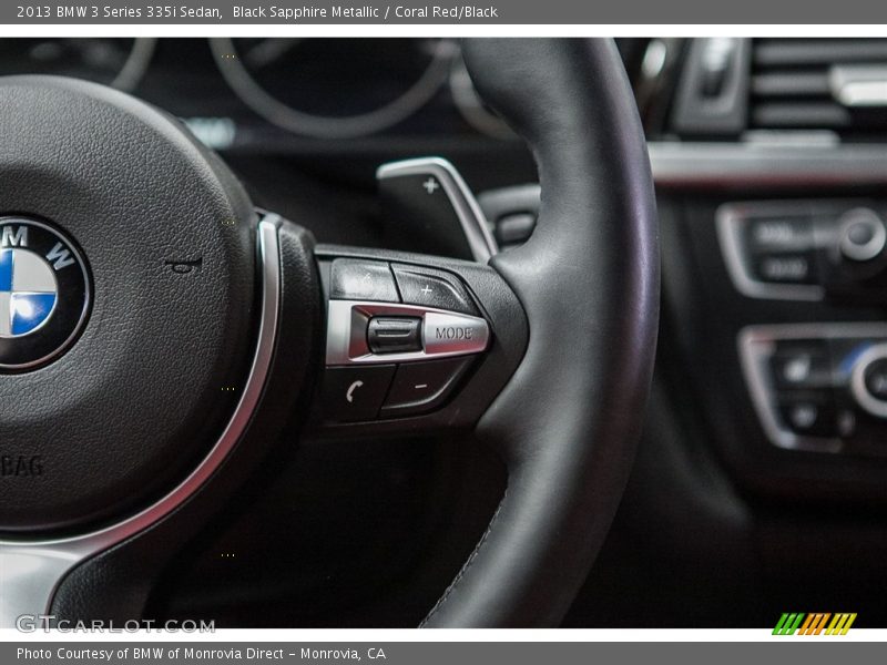 Black Sapphire Metallic / Coral Red/Black 2013 BMW 3 Series 335i Sedan