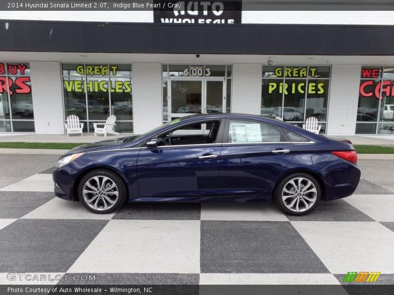 Indigo Blue Pearl / Gray 2014 Hyundai Sonata Limited 2.0T