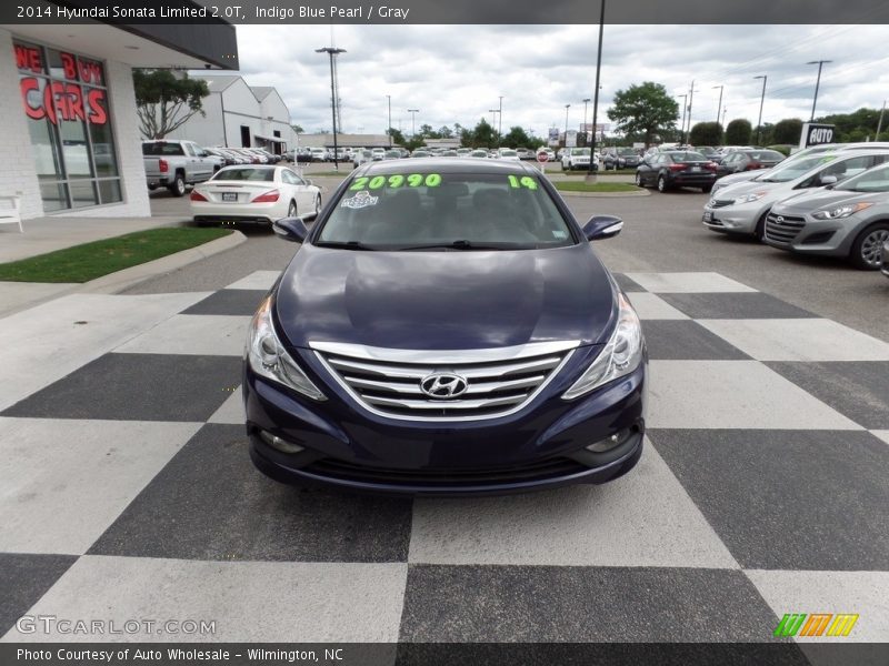Indigo Blue Pearl / Gray 2014 Hyundai Sonata Limited 2.0T