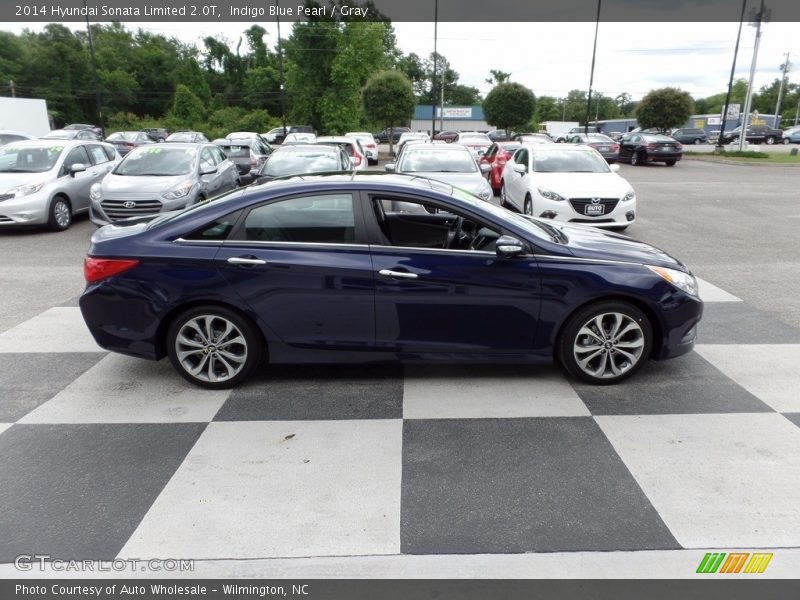 Indigo Blue Pearl / Gray 2014 Hyundai Sonata Limited 2.0T