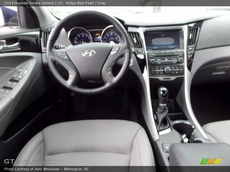Indigo Blue Pearl / Gray 2014 Hyundai Sonata Limited 2.0T