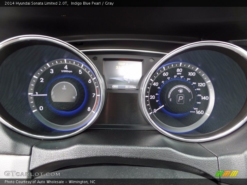 Indigo Blue Pearl / Gray 2014 Hyundai Sonata Limited 2.0T
