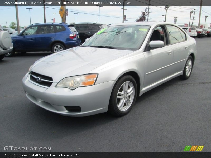 Brilliant Silver Metallic / Charcoal Gray/Dusk Blue 2007 Subaru Legacy 2.5i Sedan