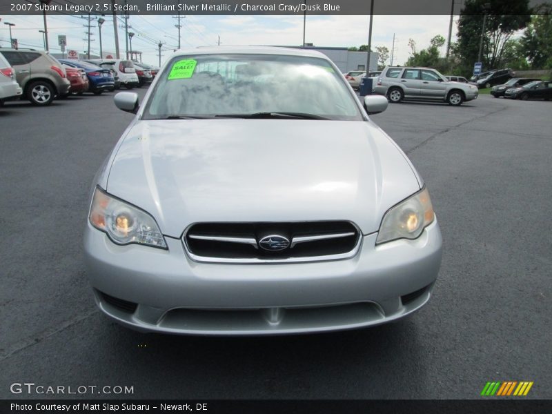 Brilliant Silver Metallic / Charcoal Gray/Dusk Blue 2007 Subaru Legacy 2.5i Sedan