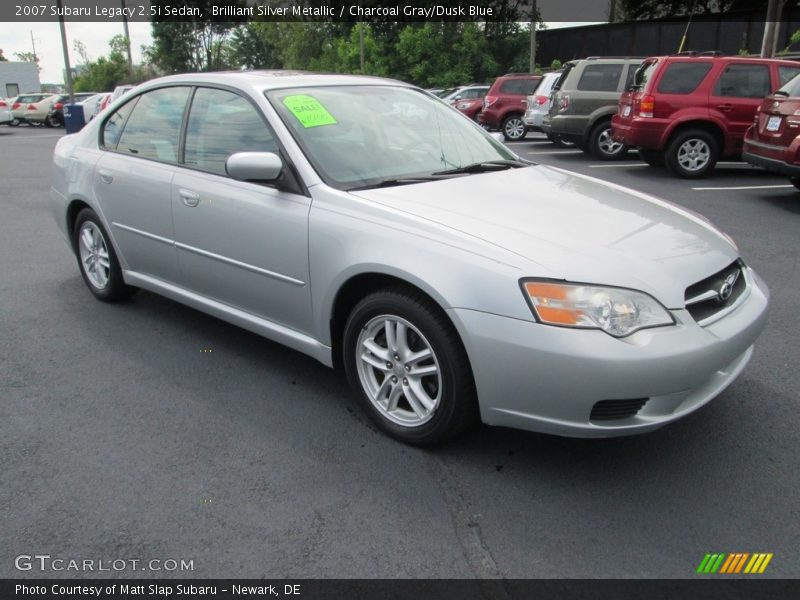 Brilliant Silver Metallic / Charcoal Gray/Dusk Blue 2007 Subaru Legacy 2.5i Sedan