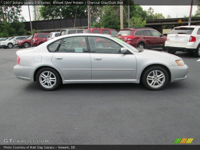 Brilliant Silver Metallic / Charcoal Gray/Dusk Blue 2007 Subaru Legacy 2.5i Sedan