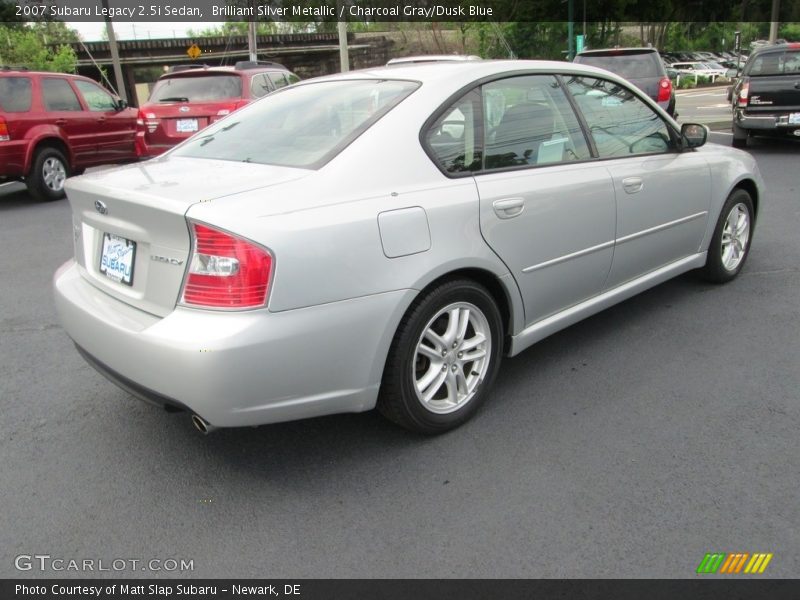 Brilliant Silver Metallic / Charcoal Gray/Dusk Blue 2007 Subaru Legacy 2.5i Sedan