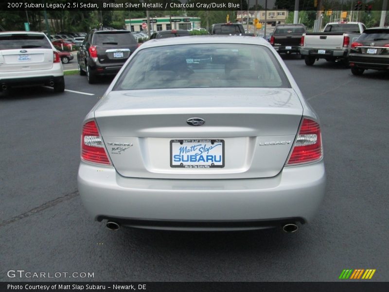 Brilliant Silver Metallic / Charcoal Gray/Dusk Blue 2007 Subaru Legacy 2.5i Sedan