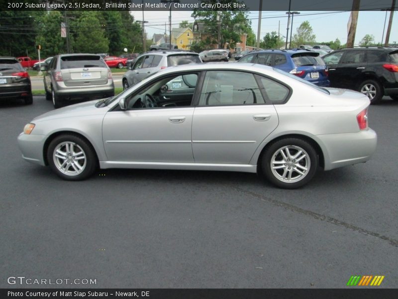 Brilliant Silver Metallic / Charcoal Gray/Dusk Blue 2007 Subaru Legacy 2.5i Sedan