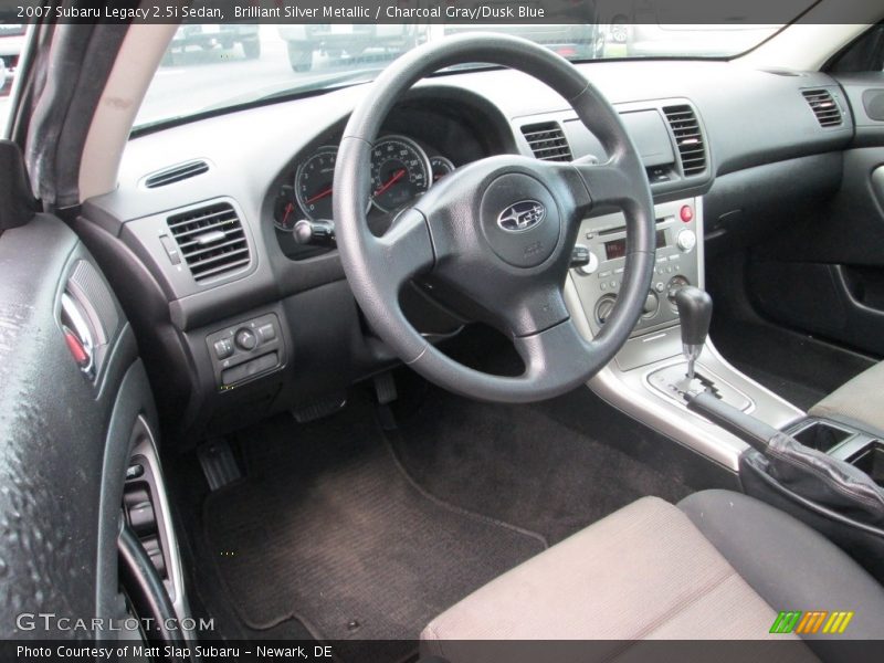 Brilliant Silver Metallic / Charcoal Gray/Dusk Blue 2007 Subaru Legacy 2.5i Sedan