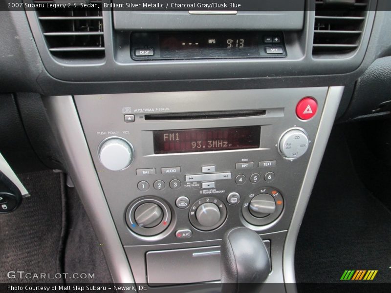 Brilliant Silver Metallic / Charcoal Gray/Dusk Blue 2007 Subaru Legacy 2.5i Sedan