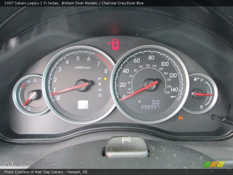 Brilliant Silver Metallic / Charcoal Gray/Dusk Blue 2007 Subaru Legacy 2.5i Sedan