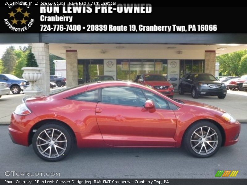 Rave Red / Dark Charcoal 2011 Mitsubishi Eclipse GS Coupe
