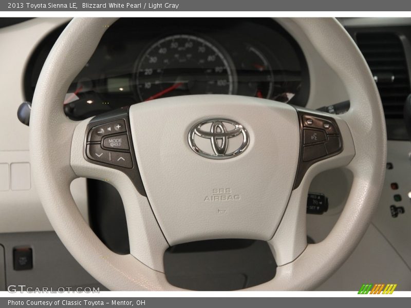 Blizzard White Pearl / Light Gray 2013 Toyota Sienna LE