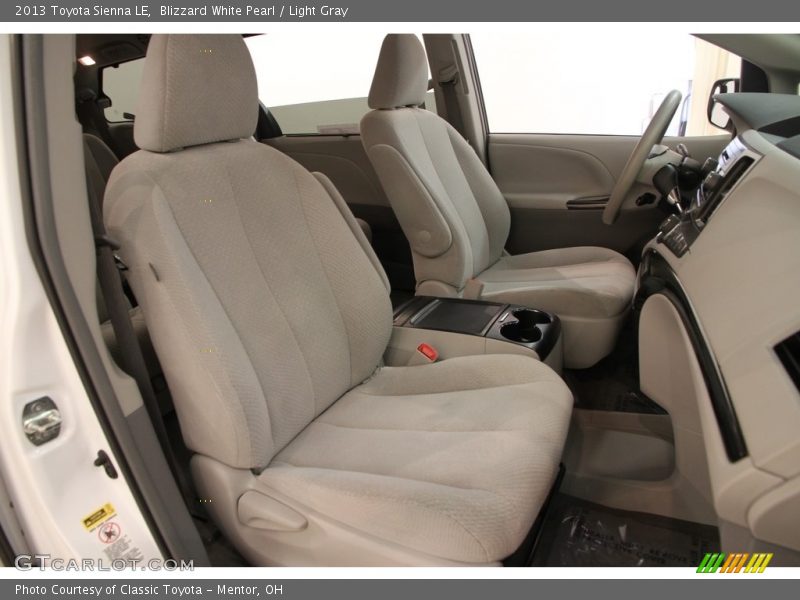 Blizzard White Pearl / Light Gray 2013 Toyota Sienna LE