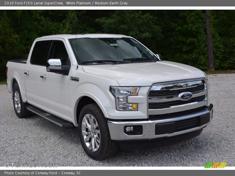 White Platinum / Medium Earth Gray 2016 Ford F150 Lariat SuperCrew