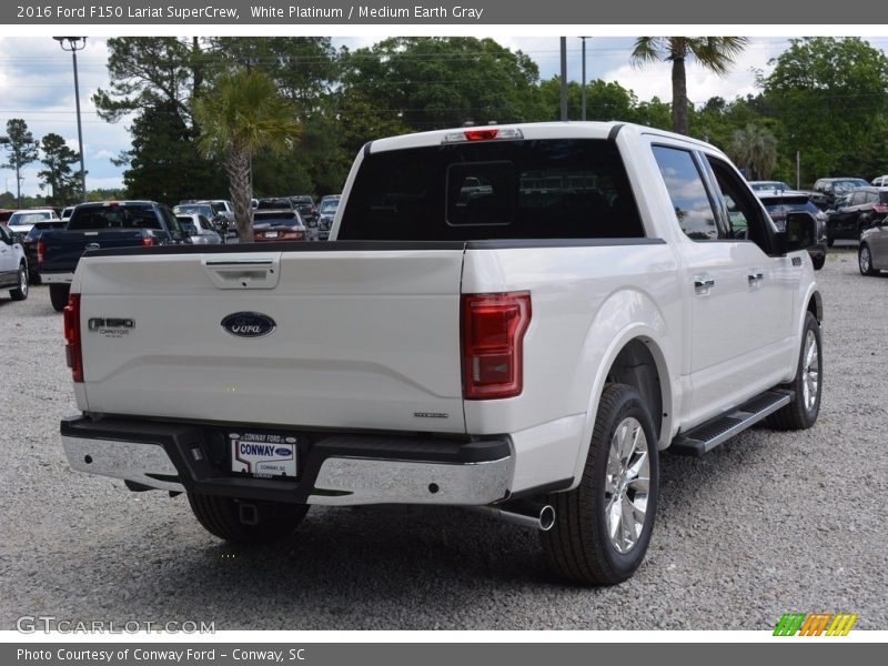 White Platinum / Medium Earth Gray 2016 Ford F150 Lariat SuperCrew