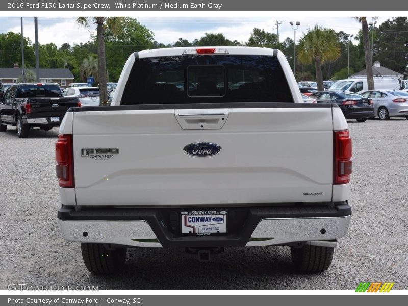 White Platinum / Medium Earth Gray 2016 Ford F150 Lariat SuperCrew