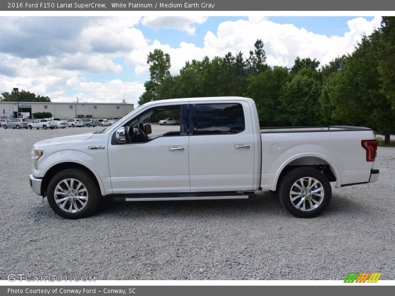 White Platinum / Medium Earth Gray 2016 Ford F150 Lariat SuperCrew