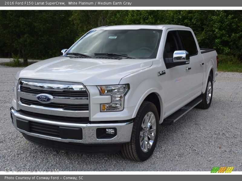 White Platinum / Medium Earth Gray 2016 Ford F150 Lariat SuperCrew