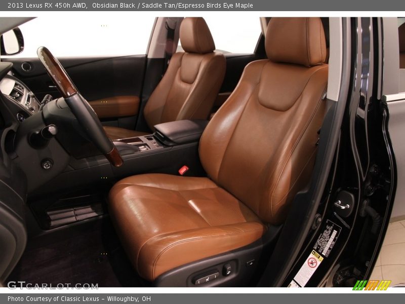 Obsidian Black / Saddle Tan/Espresso Birds Eye Maple 2013 Lexus RX 450h AWD