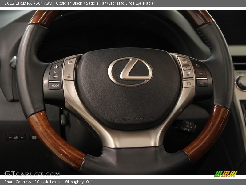 Obsidian Black / Saddle Tan/Espresso Birds Eye Maple 2013 Lexus RX 450h AWD