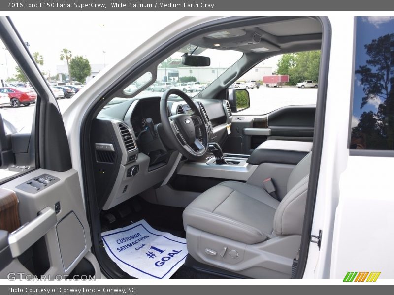 White Platinum / Medium Earth Gray 2016 Ford F150 Lariat SuperCrew