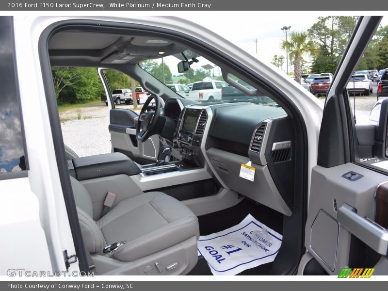 White Platinum / Medium Earth Gray 2016 Ford F150 Lariat SuperCrew