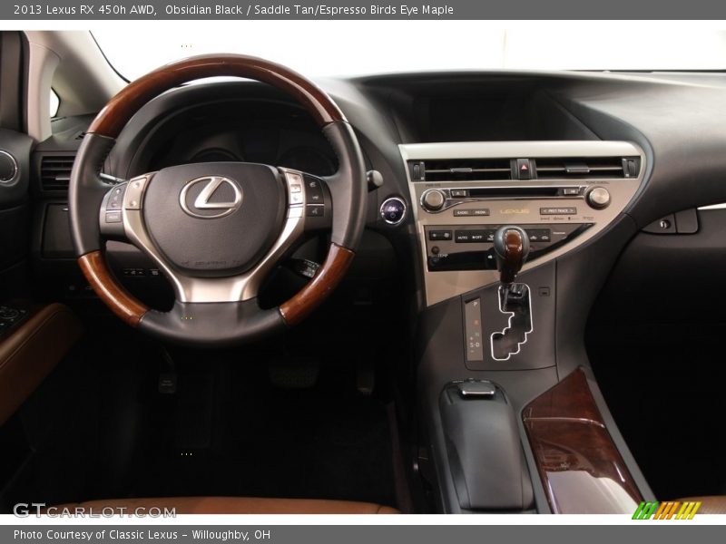 Obsidian Black / Saddle Tan/Espresso Birds Eye Maple 2013 Lexus RX 450h AWD