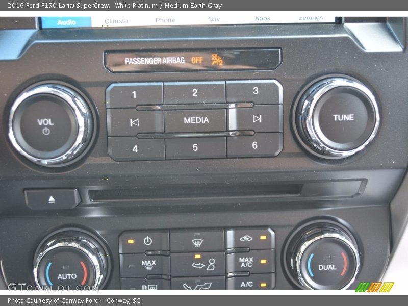 White Platinum / Medium Earth Gray 2016 Ford F150 Lariat SuperCrew